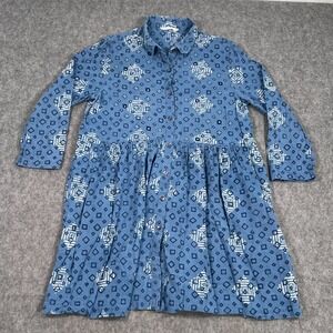 Marketplace Dark Bluebird Rajni Drop Waist Mini Shirt‎ Dress Women's Size Medium